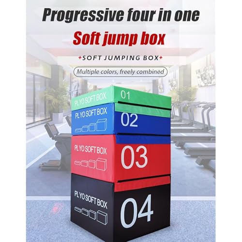 LICOME Jump Box Soft Foam Enhanced Jump Box Training Box Stackable Box Jump, Used for Jump Training, Pressure Training and Physical Training，Suitable for Home Gym Exercise