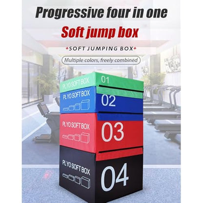 LICOME Jump Box Soft Foam Enhanced Jump Box Training Box Stackable Box Jump, Used for Jump Training, Pressure Training and Physical Training，Suitable for Home Gym Exercise
