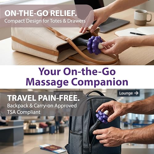 3-in-1 Muscle Roller Stick, Manual Massage Tool with 8 Adjustable Gears & POM Core, Customizable Deep Tissue Relief for Neck, Back, and Calves, Portable Post-Workout Recovery (Purple)