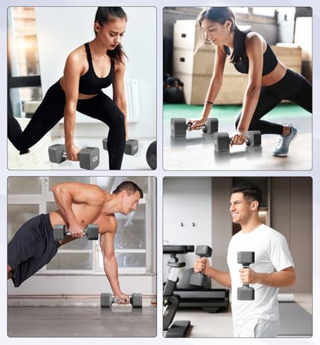 Adjustable Dumbbell Set for Women Men 7.5LB/10LB/15LB/20LB/25LB Each - color: Grey, style: 10LB Each [20 LBS Total]
