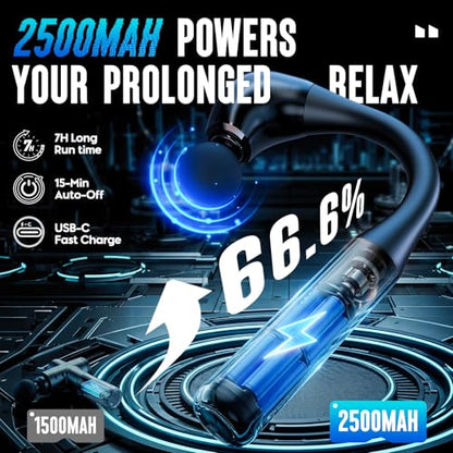 Massage Gun with Upgraded Extension Handle, Portable 10MM Massage Gun Deep Tissue, Back Massager, Muscles/Neck/Shoulders/Waist/Legs Massager, Gifts for Men