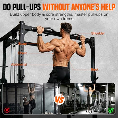 Adjustable Pull Up Assistance Band, Heavy Duty Assisted Pull Up Bands Support 375lbs, Upgrade Pull Up Bar Resistance Band for Assist Pullup Home Gym Strength Training