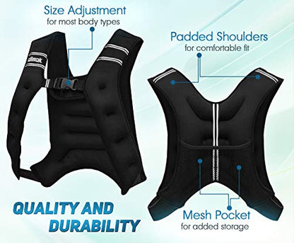 Sport Weighted Vest Cardio Strength Training Workout Equipment Body Weight Vest for Running Walking Men Women 12 or 20 lbs (not adjustable weight)