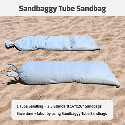 Sandbaggy 38 Inch by 12 Inch Empty Tube Sandbags - Sand Bag Water Barrier - For Re-Directing Water in Flood/Erosion Issues - Sand Not Included (1 Bag)