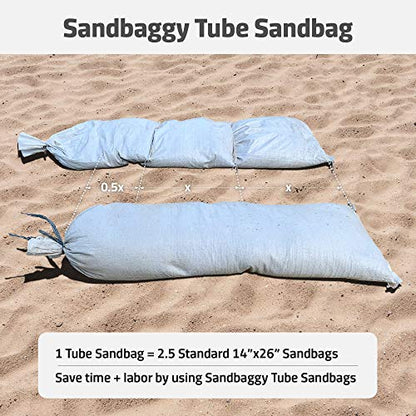 Sandbaggy 38 Inch by 12 Inch Empty Tube Sandbags - Sand Bag Water Barrier - For Re-Directing Water in Flood/Erosion Issues - Sand Not Included (1 Bag)