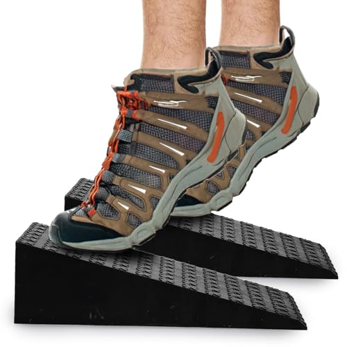 2 Pack Squat Wedge Block, Non-Slip Slant Board for Heel Elevated Squat, Calf Stretch, Home Gym, Enhance Mobility and Strength Performance