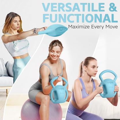 Yes4All Kettlebell, Strength Training Kettlebells for Women, Wide Multi-grip Textured Handle for Home Gym Exercises & Full Body Workout, Single 5–25 lb & Set of 10-15 lb - color: E. 25LB - Blue, style: A. Single