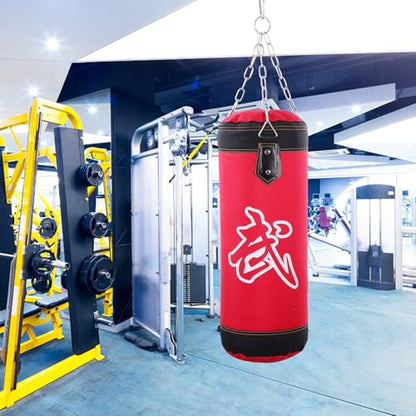 Thickened Oxford Exercise Sandbag with Triangular Steel Buckle for Boxing and Karate Training Inflatable Design for Easy Storage Fitness Target Bag Red Hollow Kicking Sandbag for