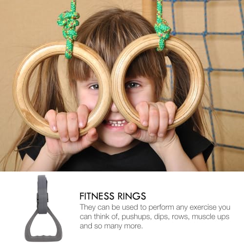 VILLCASE ’s Gymnastic Rings Set 2pcs with Adjustable Straps Gray Fitness Rings for Home Strength and Shoulder Joint Training Equipment