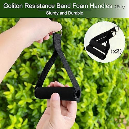 Resistance Loop Exercise Bands Exercise Bands for Home Fitness, Stretching, Strength Training, Physical Therapy,Elastic Workout Bands for Women Men Kids - color: Black-2x Handles, style: Handles