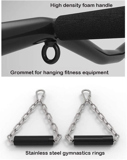 Pull Up Bar, Heavy Duty Chin Up Bar Wall Mount with Exercise Bands, Max Weight 660 LBS, Wall-Mounted Strength Training Pull-UP Bars