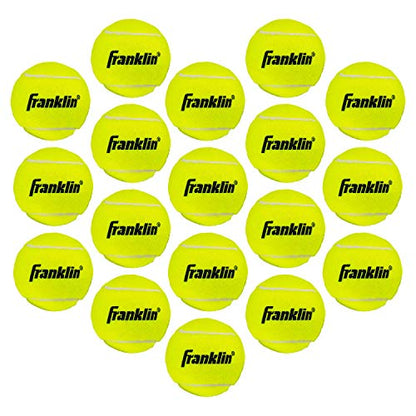 Franklin Sports Pressureless Tennis Balls - Official Size, Low Pressure - Great for Training + Practice - Low Bounce - All Court Surface - Carry Bag Included