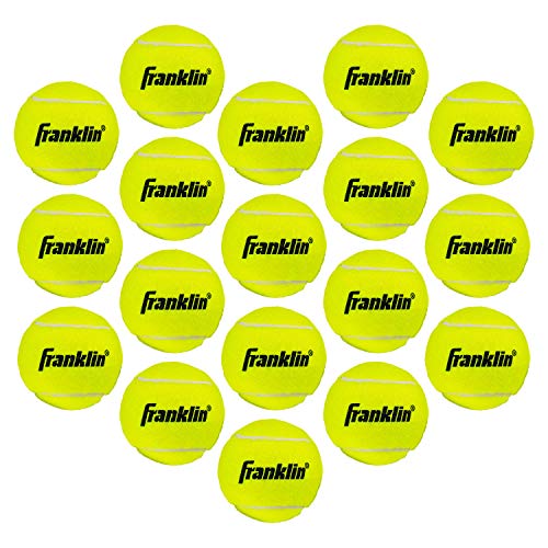 Franklin Sports Pressureless Tennis Balls - Official Size, Low Pressure - Great for Training + Practice - Low Bounce - All Court Surface - Carry Bag Included