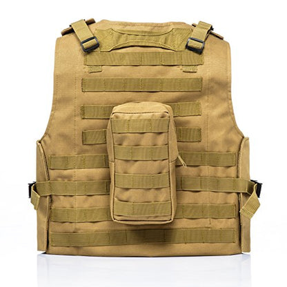 Trainning Tactical Airsoft Paintball Combat Swat Assault Army Shooting Hunting Outdoor Molle Police Vest - color: Tan-a