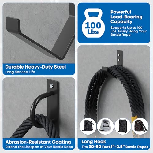 Battle Rope Wall Mount Kit, Black