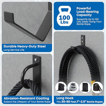 Battle Rope Wall Mount Kit, Black