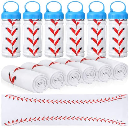 12 Pack Baseball Cooling Towels, Baseball Ice Towels for Neck, 40"x12" Breathable Chilly Towel with Plastic Container, Microfiber Sport Towel for Players Team Gift Sport Party Favors