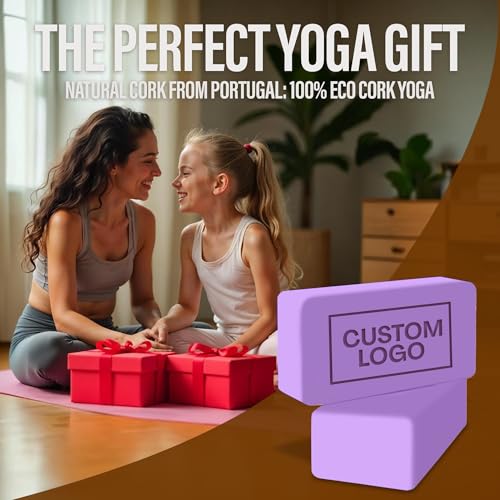 Personalized Yoga Blocks Yoga Gift 2 Pack with Custom Design or Logo, Exercise blocks Yoga Blocks Soft Non-Slip for Pilates, Meditation, Custom Yoga Accessories for Men & Women