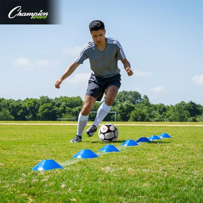 Champion Sports Set of 25 Blue Cones with Mesh Bag