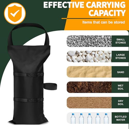 Enzeno Large Canopy Weights Sand Bags for Weight,150 LBS Pop Up Tent Weights,50x23cm,Sandbags for Gazebo,Tent,Garden Umbrella,Weights Bag Set of 4 (Without Sand) - size: Large