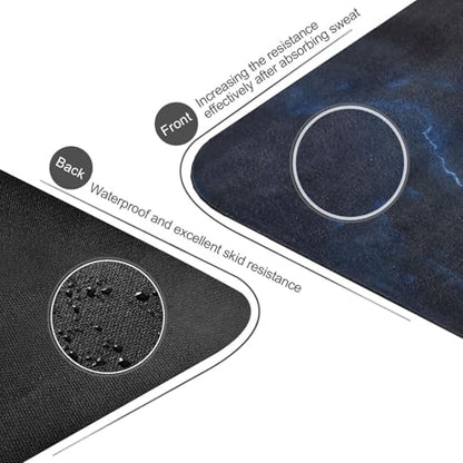 Kigai Travel Yoga Mat 71" x 24" Non Slip Natural Rubber Foldable Exercise Mat Ultra Thin 1.5mm Lightweight for Fitness, Pilates & Home Workout, Blue Lightning