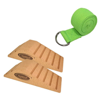2025 NEW LARGER and Improved quality ECO-Friendly HIGHEST DENSITY Cork Squat Wedge Block Heel Calf Raise Platform NON-SLIP Slant Board Ramp Fitness Workouts Yoga Weightlifting exercise BAND 3 PIECES