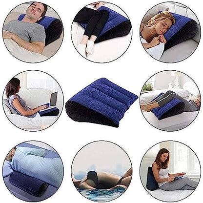 Inflatable Foam Body Pillow Sturdy Yoga Support Pillow, Wedge Pillow Yoga Mat Lumbar Stretcher, Improved Comfort Relief Knee and Back Pain Cushion - H