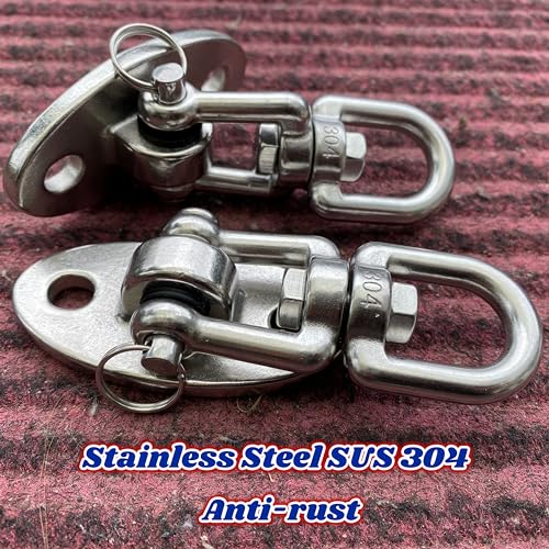 SELEWARE Ceiling Swing Mount Stainless Steel Swing Hangers Free Swivel Swing Hooks for Yoga Swing Indoor Outdoor Swing Set Porch Swing Chair Punching Heavy Bag 2000 lbs Capacity Each 2 Pack