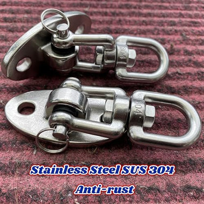 SELEWARE Ceiling Swing Mount Stainless Steel Swing Hangers Free Swivel Swing Hooks for Yoga Swing Indoor Outdoor Swing Set Porch Swing Chair Punching Heavy Bag 2000 lbs Capacity Each 2 Pack