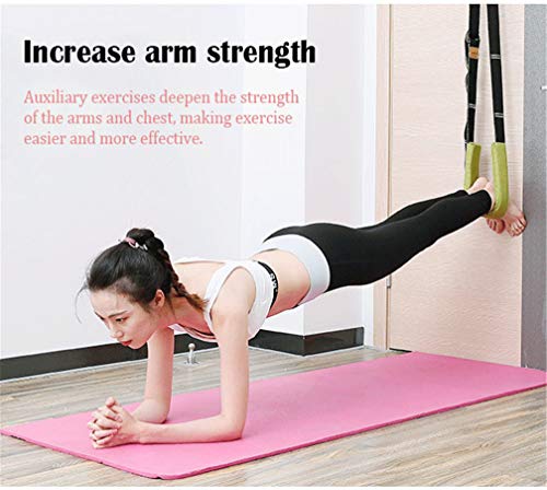 Yoga Fitness Stretching Strap, Door Flexibility Stretching Strap, Improve Leg Waist Back Flexibility Back Bend Assist Trainer, for Rehab Pilates Ballet Dance Cheerleading Splits Gymnastics - color: pink