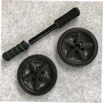 DECHOUS Dual Wheel Ab Roller with Non-slip Sponge Handles Core Strength Exercise Roller for Home Gym Fitness Abdominal and Arm Workout Equipment Black