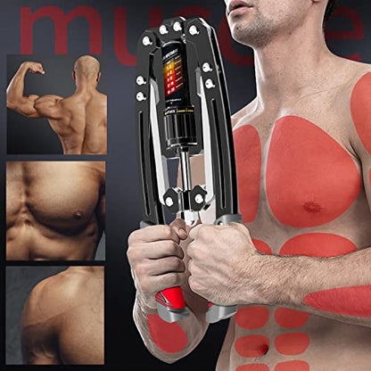 EAST MOUNT Twister Arm Exerciser - Adjustable 22-440lbs Hydraulic Power, Home Chest Expander, Shoulder Muscle Training Fitness Equipment, Arm Enhanced Exercise Strengthener. - color: Black