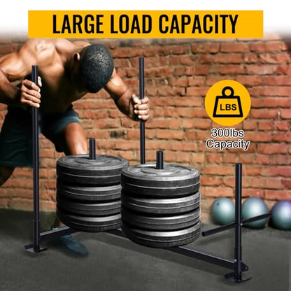 Prowler Weight Sled for Training - Workout Sled with Replaceable Feet, High & Low Handles, Metal Skis for Extra Resistance - Easy Storage Sled Pull and Push,300LB