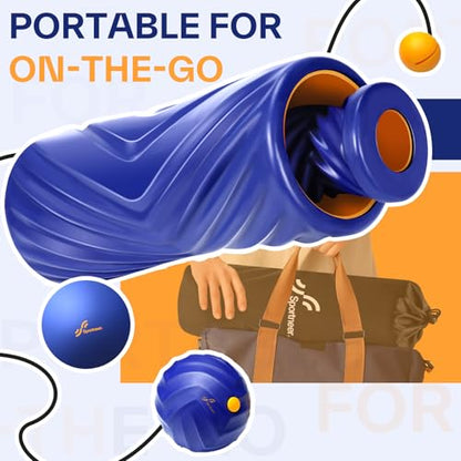 Sportneer 4 in 1 Pilates Foam Roller Muscle Relax Kit - color: Blue