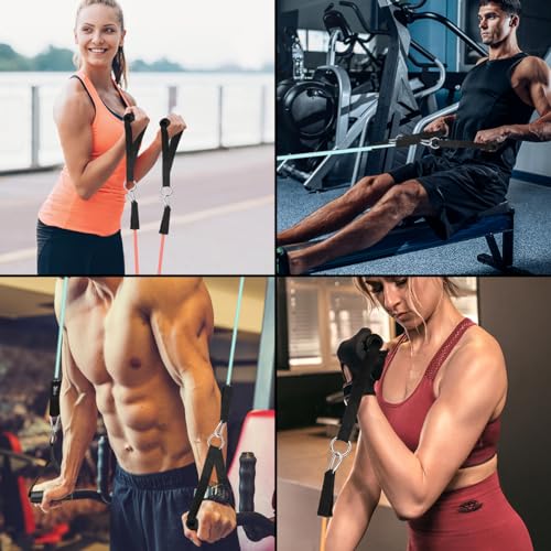 WHATAFIT Resistance Bands with Handles, 5-Level Exercise Bands for Workout - color: Macaron-01