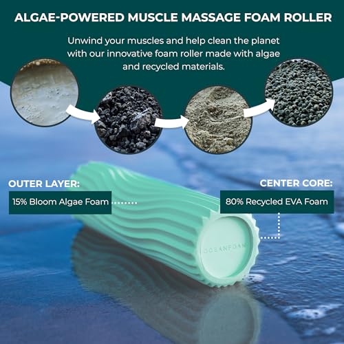 Oceanfoam Ripple Roller - Small Foam Roller for Physical Therapy (Seafoam) - color: Seafoam