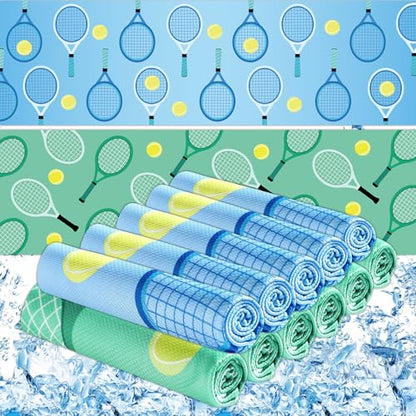 30 Pcs Tennis Cooling Towels for Neck and Face 40 x 12 Inch Tennis Sports Team Gifts Workout Ice Towels for Gym Sweat Microfiber Breathable Chilly Bulk Neck Wraps for Athletes Camping Travel Yoga - style: Tennis