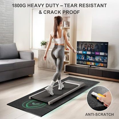 Foldable Treadmill Mat Walking Pads, Bike Exercise Equipment Mat, 1/4" Thick, 68"x24" Anti-Slip Waterproof Floor Protector for Carpet, Home Hardwood, Home Gyms, Workout Fitness Machines, Yoga, Gift