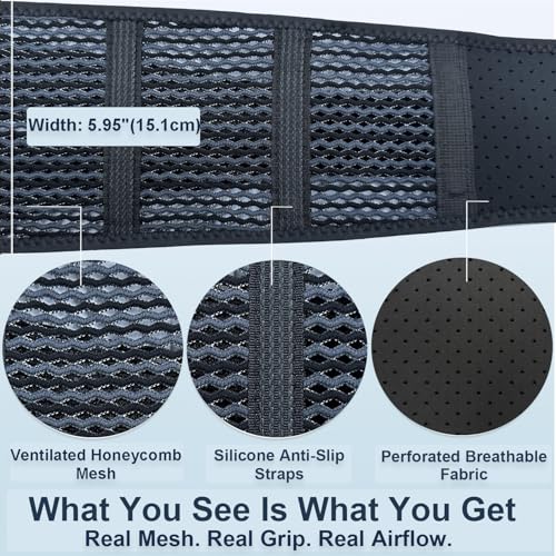 Breathable Back Brace for Lower Back Pain Relief – Lightweight 3D Air-Mesh Lumbar Support Belt with Dual-Adjust Pulley System – Ventilated Low-Profile Design for Sciatica, Herniated Disc, Driving & All-Day Wear