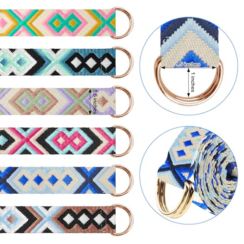 6 Packs Yoga Strap for Stretching Yoga Belt Adjustable Straps for Non Elastic Stretching Strap Exercise Straps for Pilates