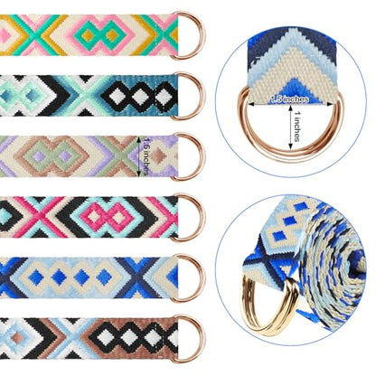 6 Packs Yoga Strap for Stretching Yoga Belt Adjustable Straps for Non Elastic Stretching Strap Exercise Straps for Pilates