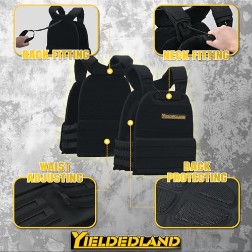 15lb/21lb Weighted Vest for Men and Women with Weight Vest Plates, Weight Vest for Strength and Endurance Training, Workouts, Running, Walking (Black, 5.75LB Plate)