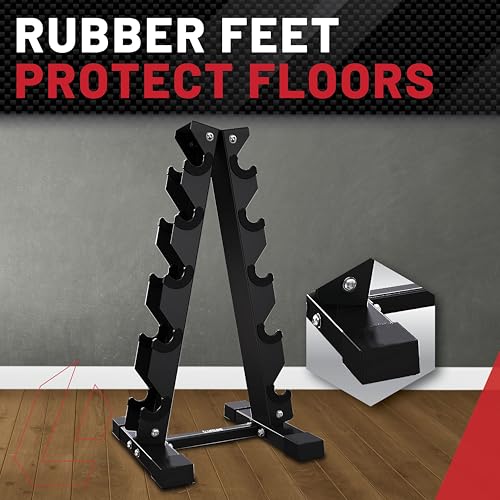 Lifeline Fitness A-Frame Dumbbell Rack – Compact Storage for 200 lbs of Dumbbells