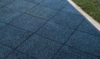 Elevate Rubber Tiles - 2" Thick High Density Interlocking Shock Absorbent Safety Tiles for Playgrounds, Play Areas, and Exercise Equipment - 20" X 20" X 2" (10, Blue, Tile)
