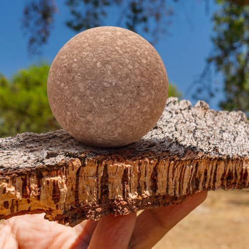 Natural Cork Massage Ball, Eco Sports Equipment, Round Exercise Therapy Ball, Self-Myofascial Release Tool