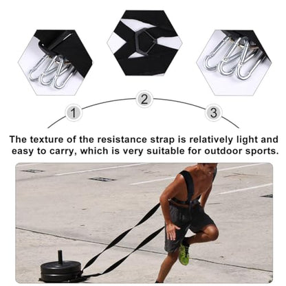 POPETPOP Multifunctional Load-Bearing Resistance Sled Pull Belt Heavy Duty Tire Strap Harness for Sled Pulling Workouts Adjustable for Men and Women for Outdoor Training