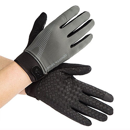 YHT Workout Gloves, Full Palm Protection & Extra Grip, Gym Fishing Fencing Gloves for Weight Lifting, Training, Fitness, Exercise (Men & Women) - color: Gray, size: Large