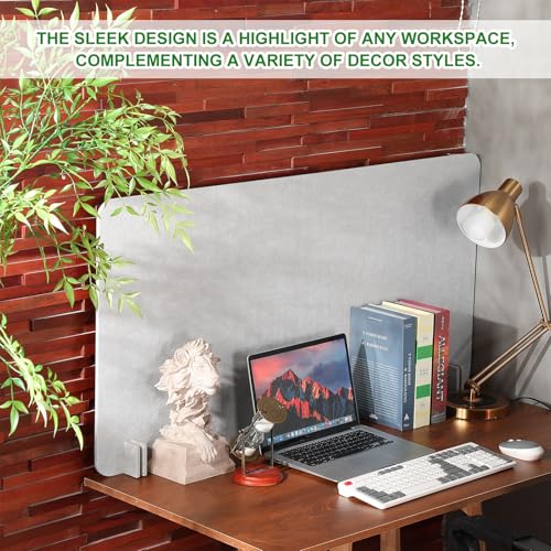 DoubleFill 2 Pack Acoustic Desk Divider Partition 23.6 x 47.2 Stand up Freestanding Privacy Panel Noise Visual Distractions Reducing Table Divider for Student Reception Area Office(Beige)