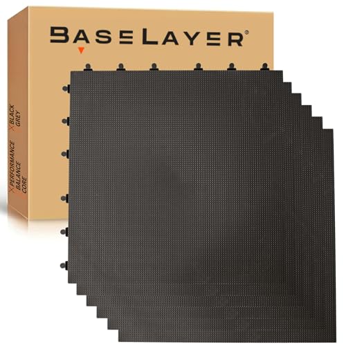 Performance Series Interlocking Floor Tiles - Durable ½ in TPE (Rubber Like, NOT Foam, no Odor) - Gym Flooring for Weights & Heavy Equipment - Black, 15 SqFt (6 Pack) - Made in USA