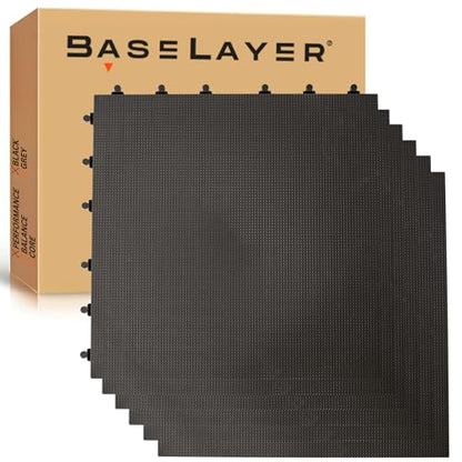 Performance Series Interlocking Floor Tiles - Durable ½ in TPE (Rubber Like, NOT Foam, no Odor) - Gym Flooring for Weights & Heavy Equipment - Black, 15 SqFt (6 Pack) - Made in USA
